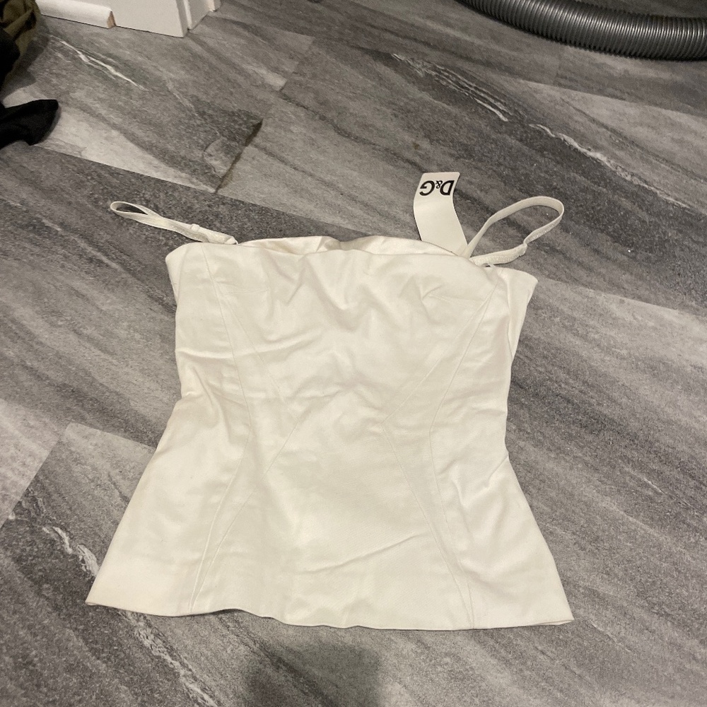 Dolce Gabbana NWT white bustier corset with built in bra